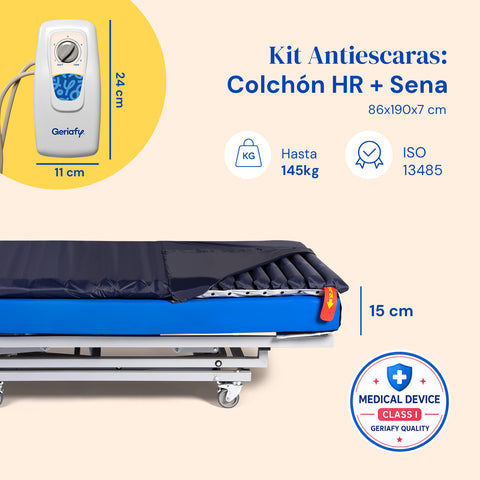 Colchón HR impermeable con antiescaras Sena nivel 2 - 90x200 cm