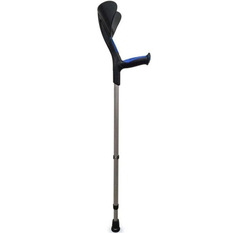 Pack 2 muletas de alumínio com punho anatómico de borracha cor azul