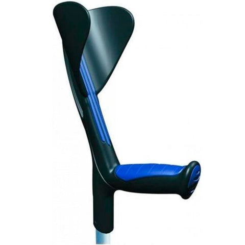 Pack 2 muletas de alumínio com punho anatómico de borracha cor azul